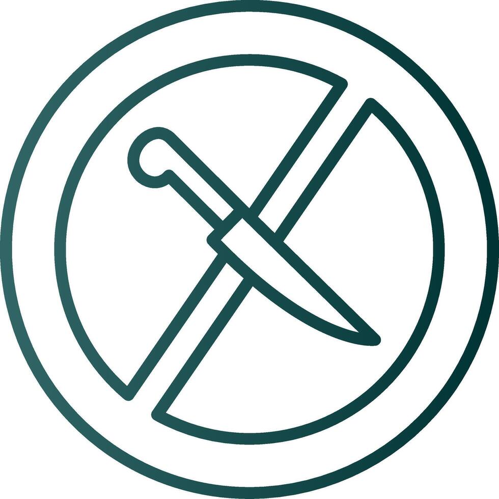 No Knife Line Gradient Icon vector