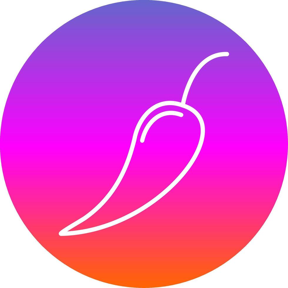 Chilli Line Gradient Circle Icon vector