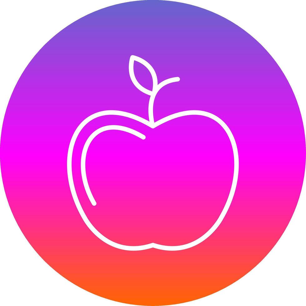 manzana línea degradado circulo icono vector
