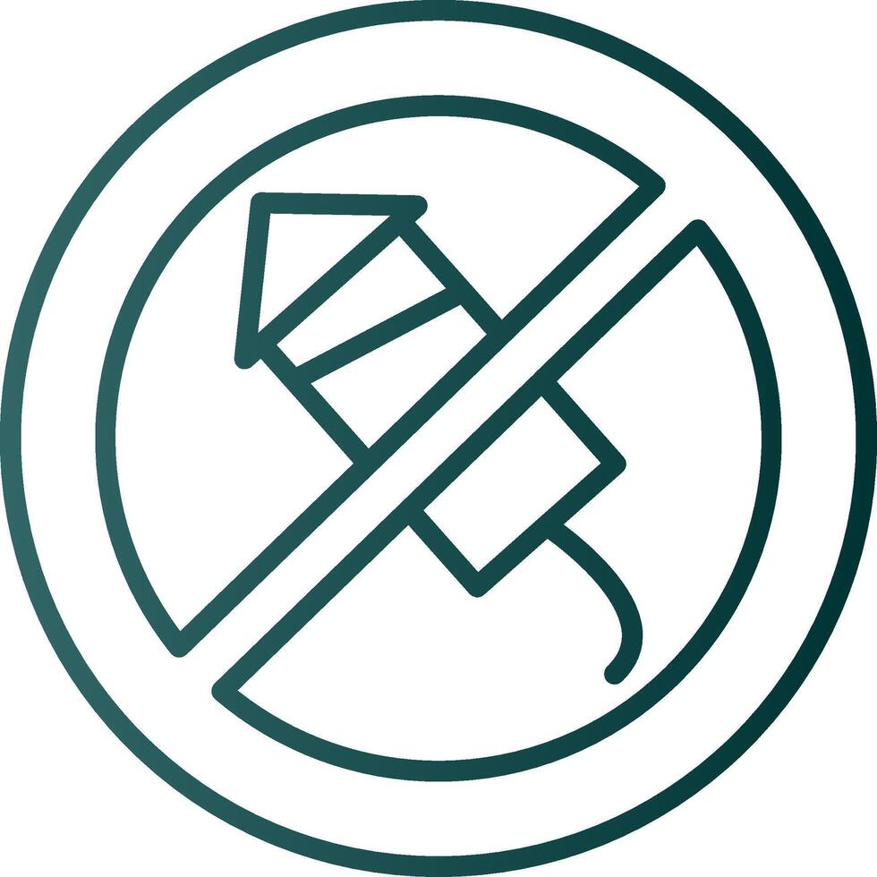 No Firework Line Gradient Icon vector