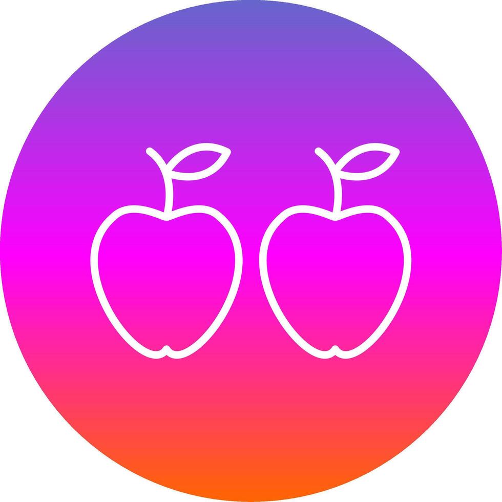 manzana línea degradado circulo icono vector