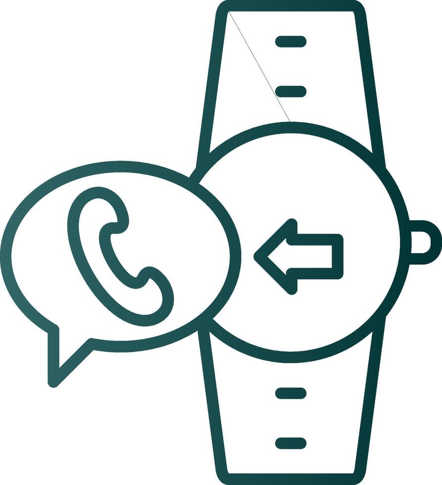 Incoming Call Line Gradient Icon vector
