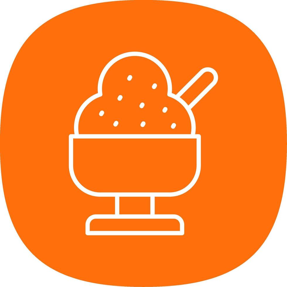 Ice Cream Line Curve Icon Design vector