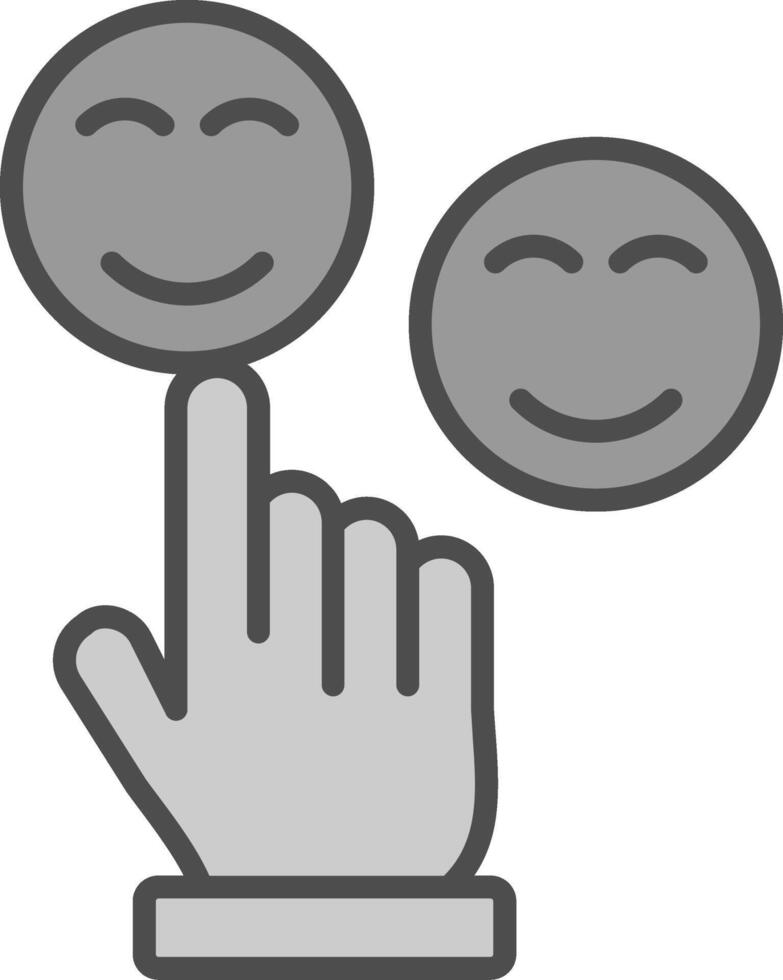 Satisfaction Line Filled Greyscale Icon Design vector