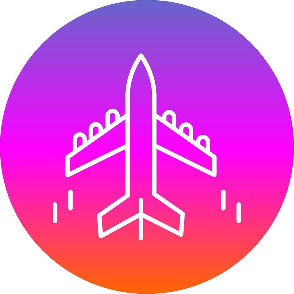 Plane Line Gradient Circle Icon vector