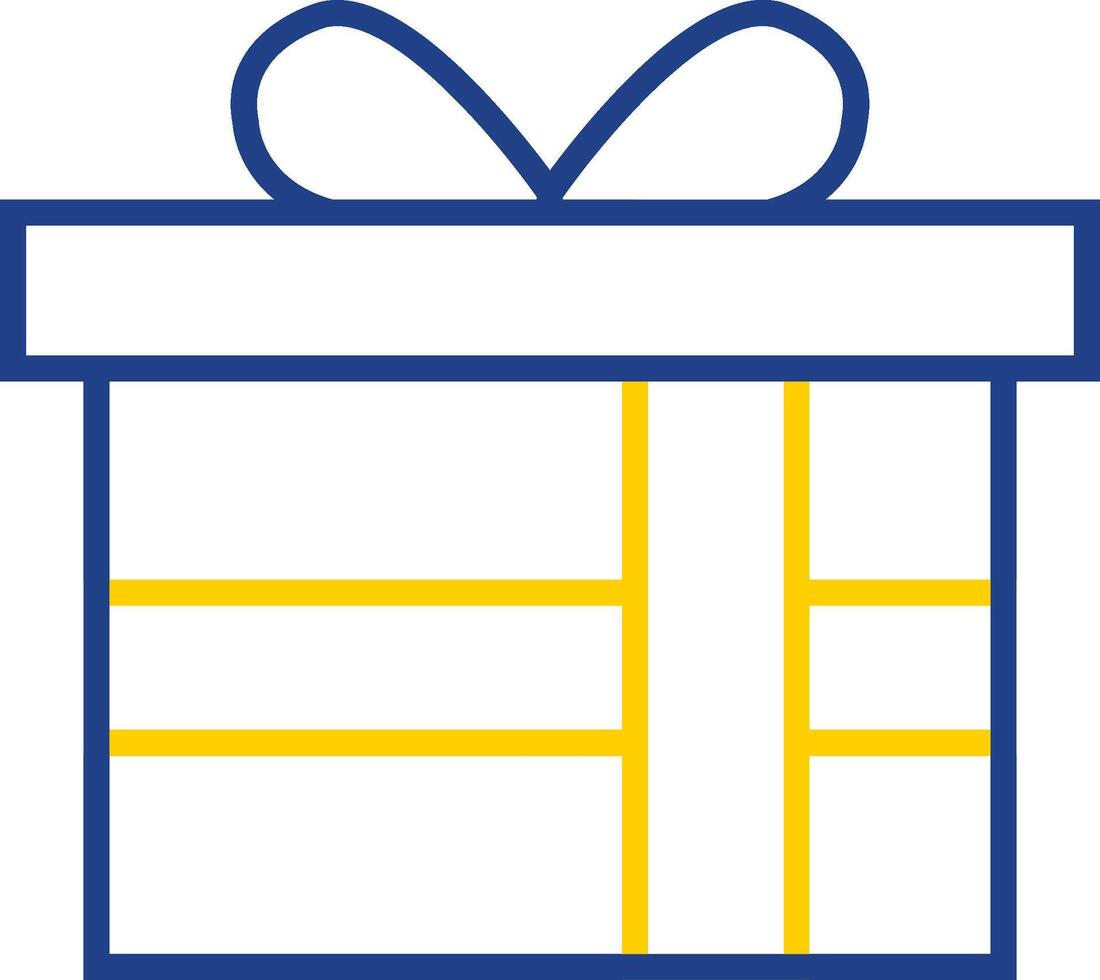 Gift Box Line Two Colour Icon Design vector