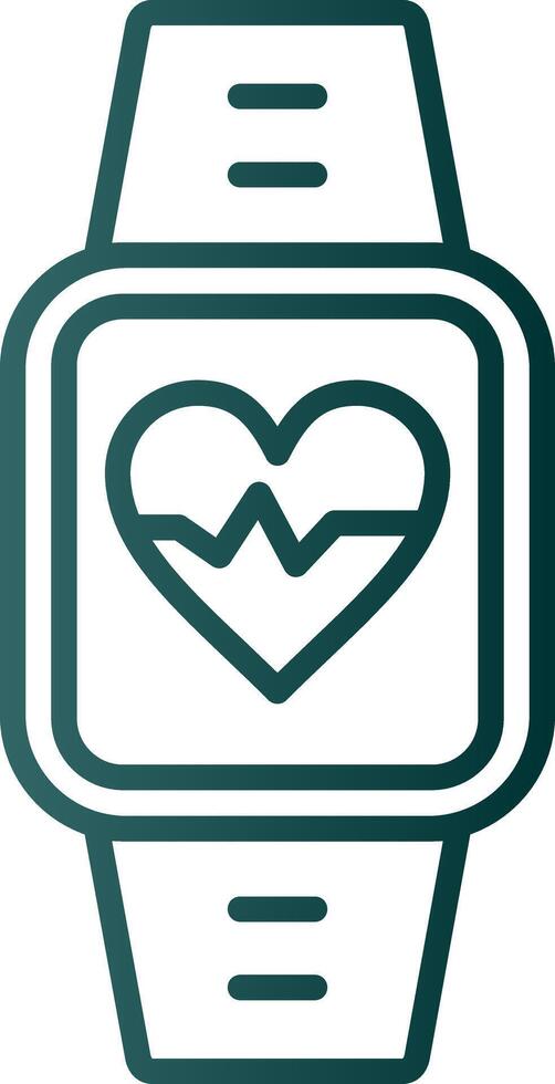 Heart Rate Monitor Line Gradient Icon vector