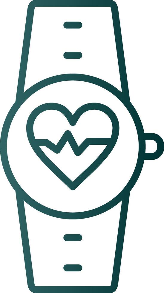 Heart Rate Monitor Line Gradient Icon vector
