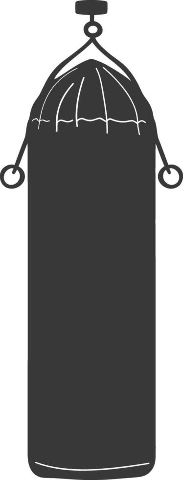 Silhouette punching bag black color only full vector