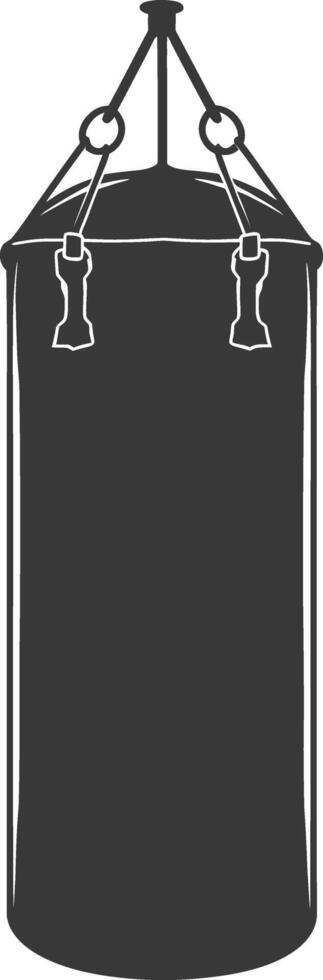 Silhouette punching bag black color only full vector