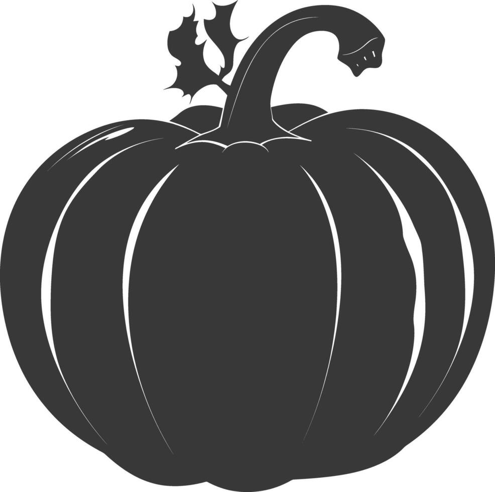 Silhouette pumpkin fruit black color only vector