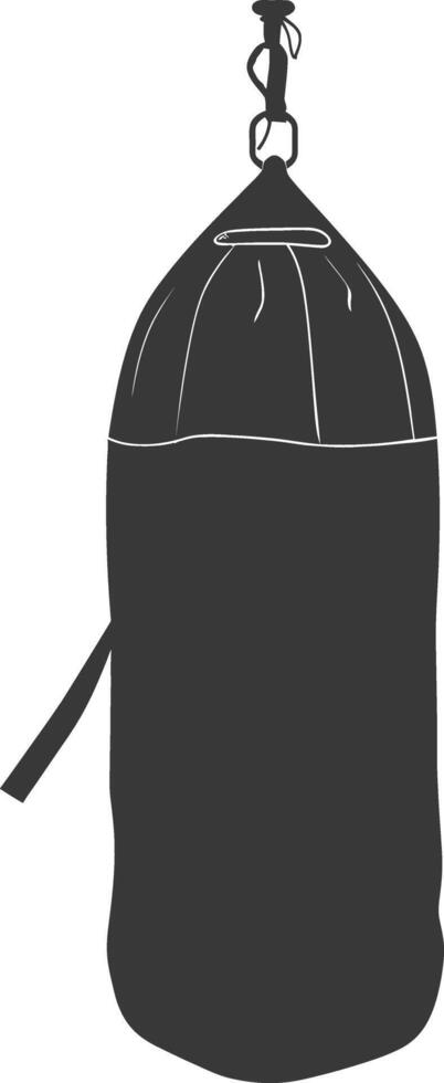 Silhouette punching bag black color only full vector