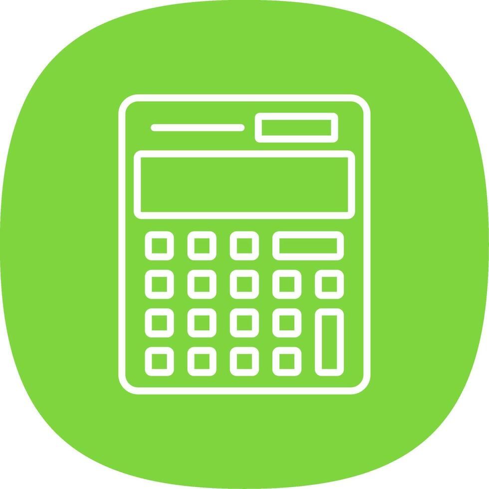 Calculator Line Curve Icon Design vector