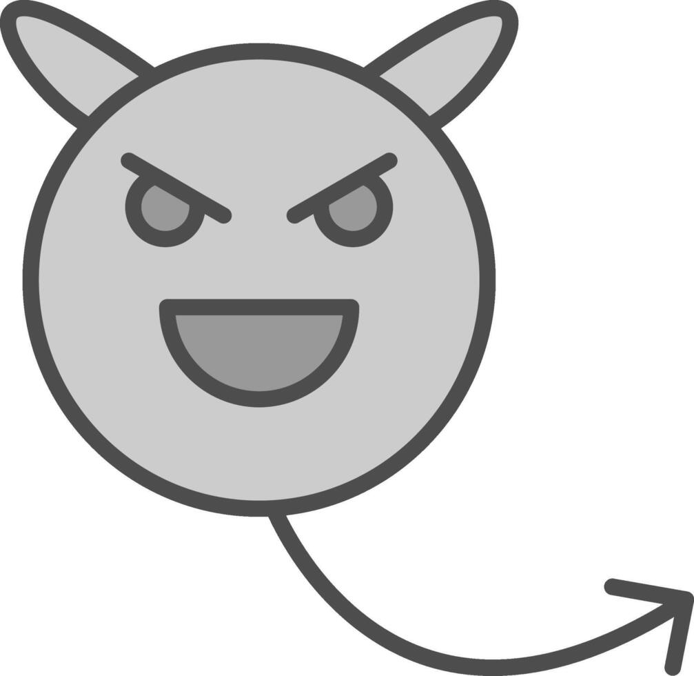Evil Line Filled Greyscale Icon Design vector