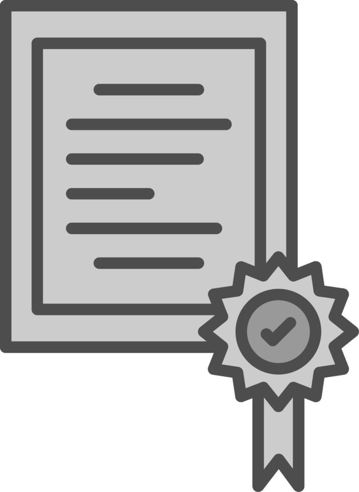 Certificate Line Filled Greyscale Icon Design vector