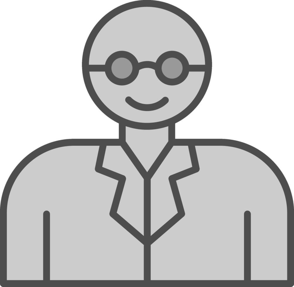 Professor Line Filled Greyscale Icon Design vector