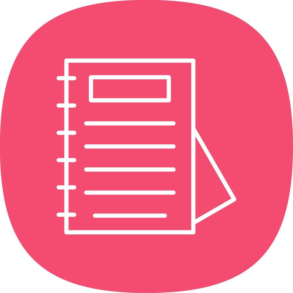 Notepad Line Curve Icon Design vector