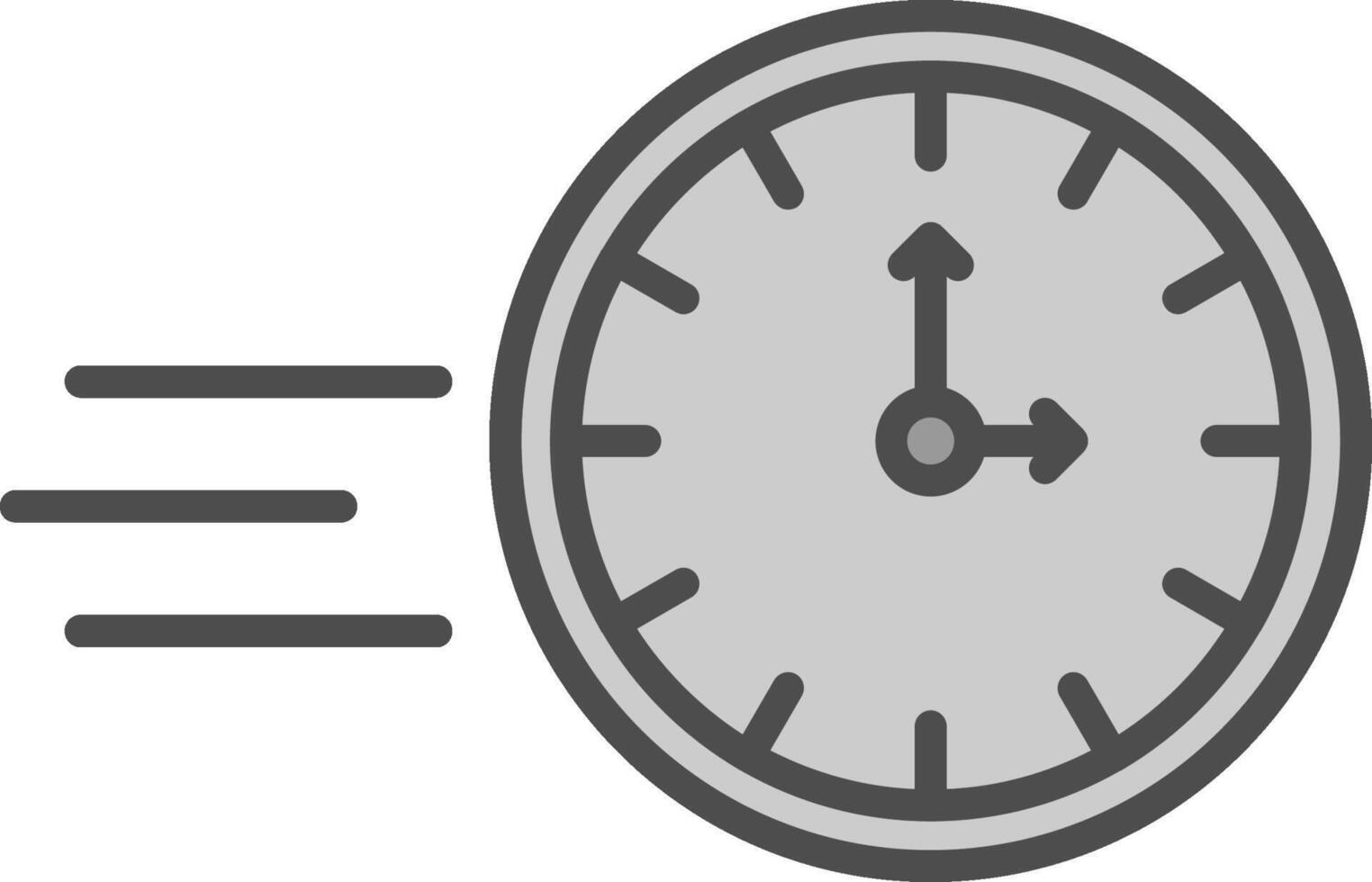 On Time Line Filled Greyscale Icon Design vector