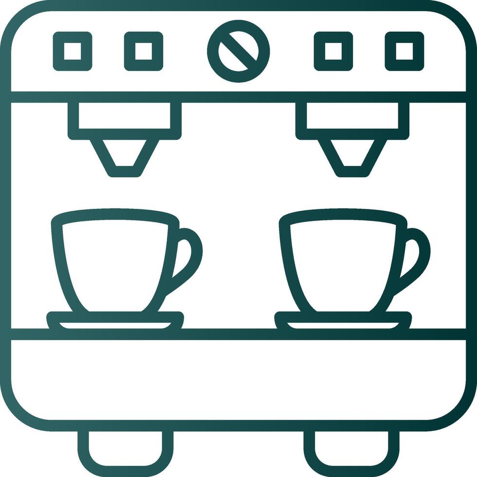 icono de gradiente de línea de máquina de café vector