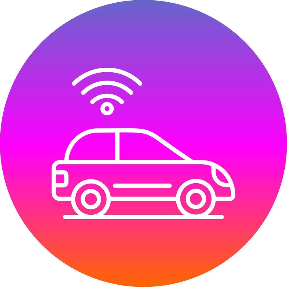 Smart Car Line Gradient Circle Icon vector