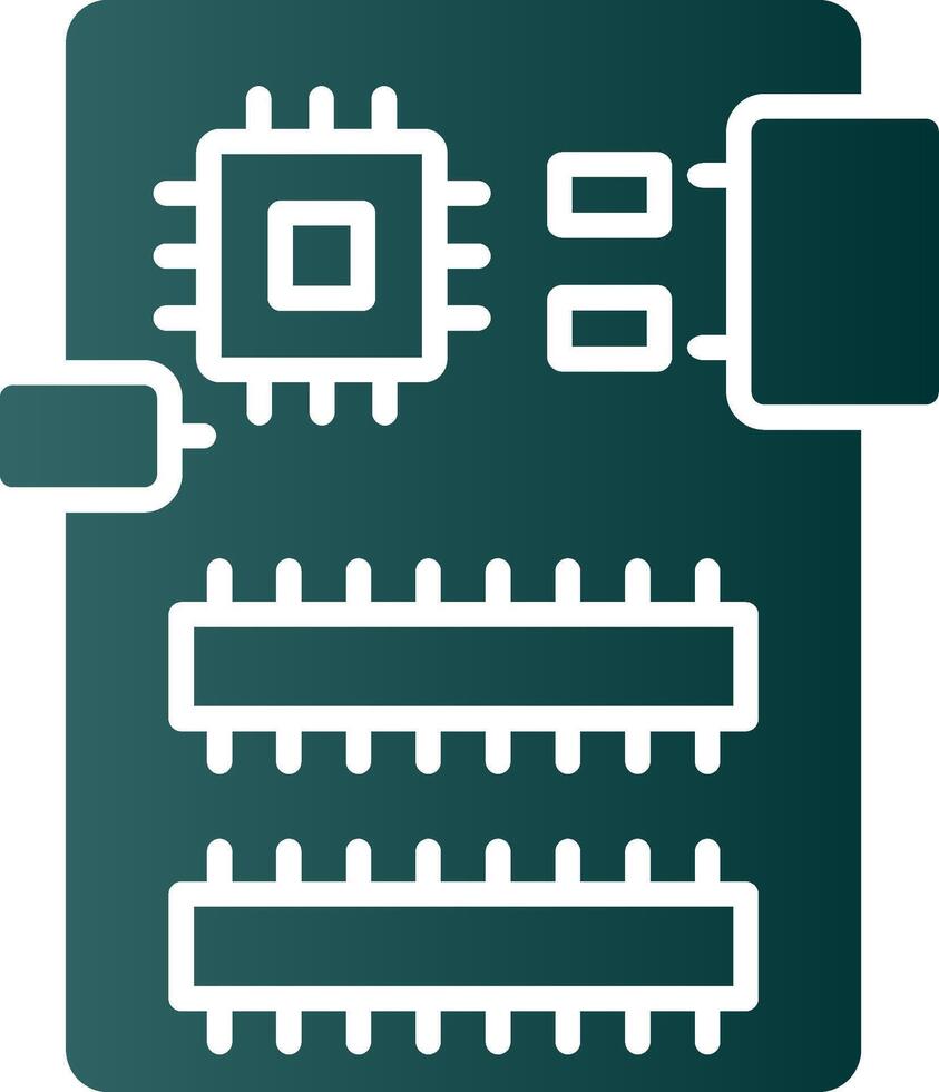 Circuit Board Glyph Gradient Icon vector