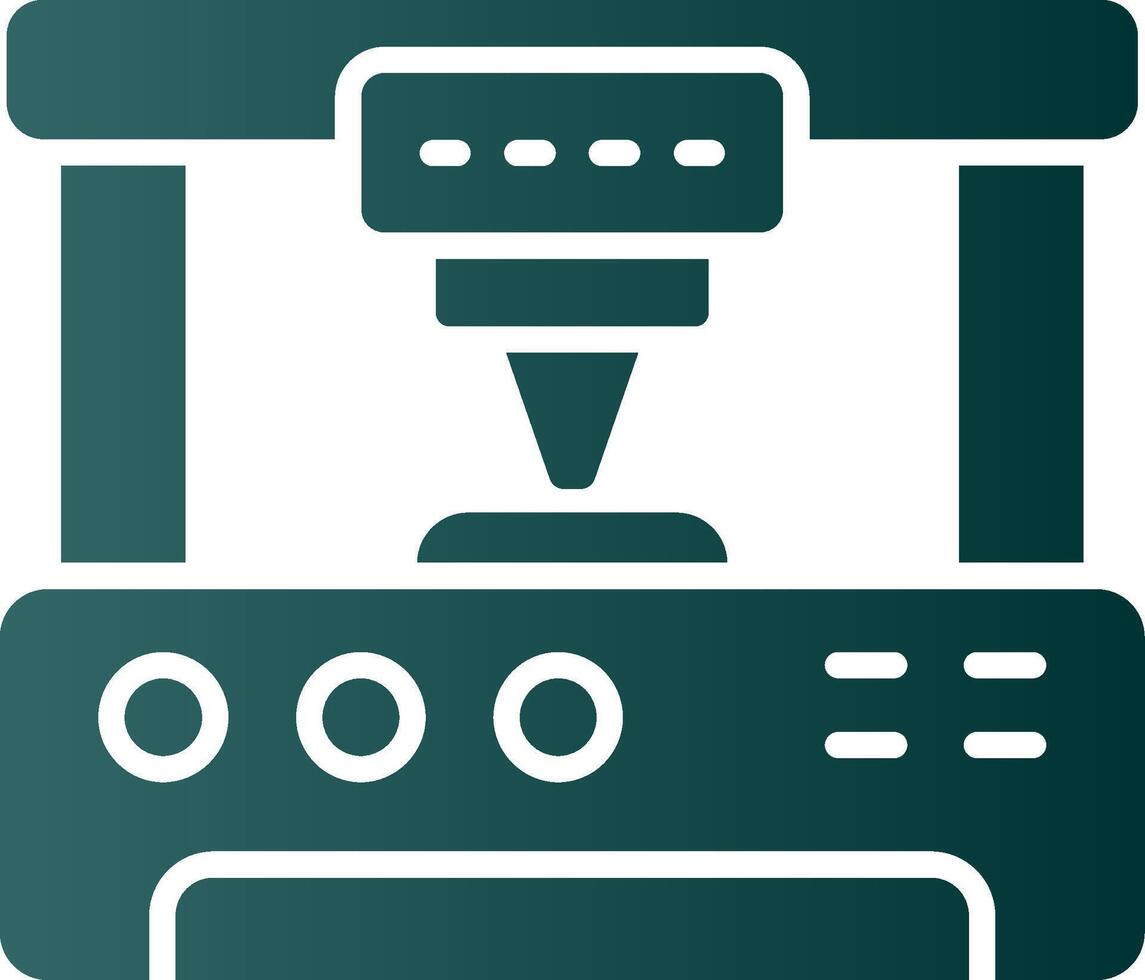 3d Printer Glyph Gradient Icon vector
