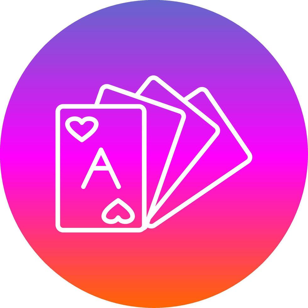 Card Deck Line Gradient Circle Icon vector