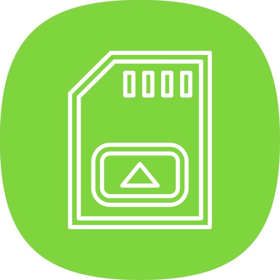 Memory Card Line Curve Icon Design vector