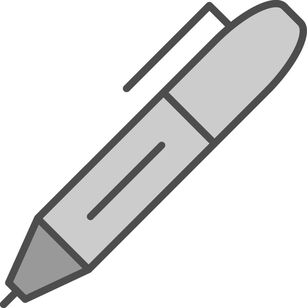 Fountain Pen Line Filled Greyscale Icon Design vector