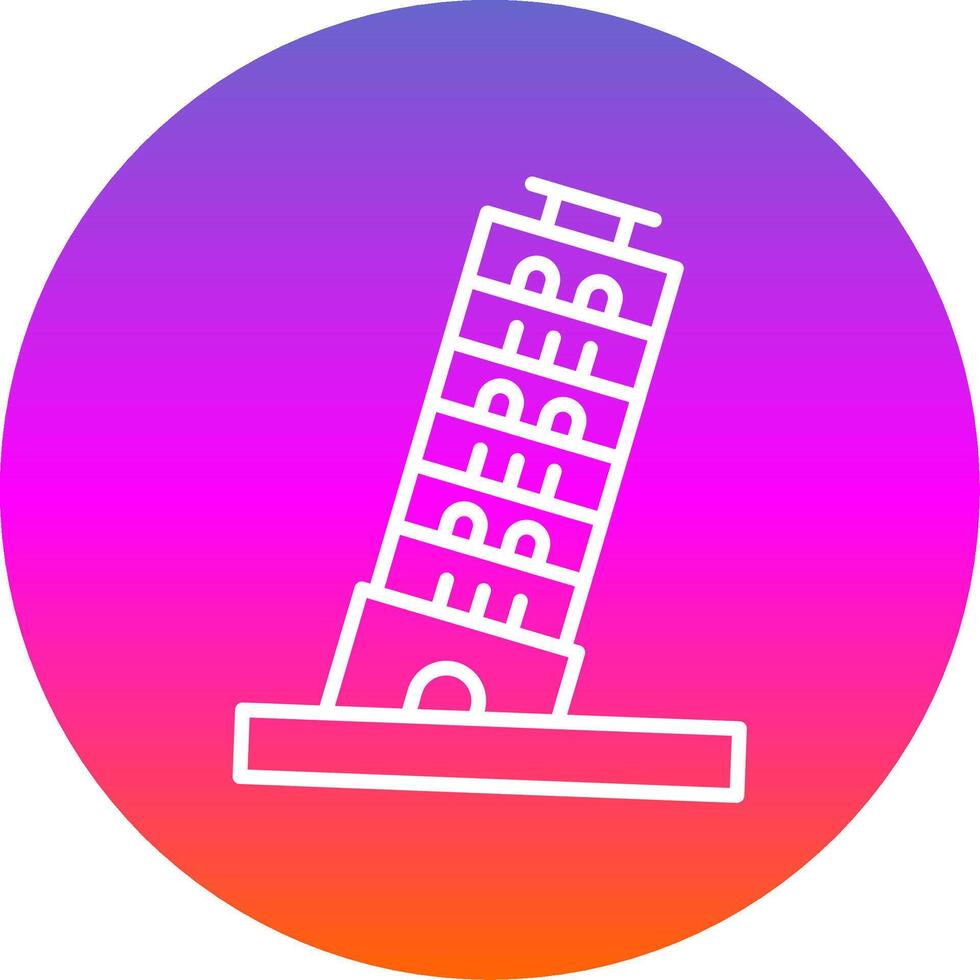 Pisa Tower Line Gradient Circle Icon vector