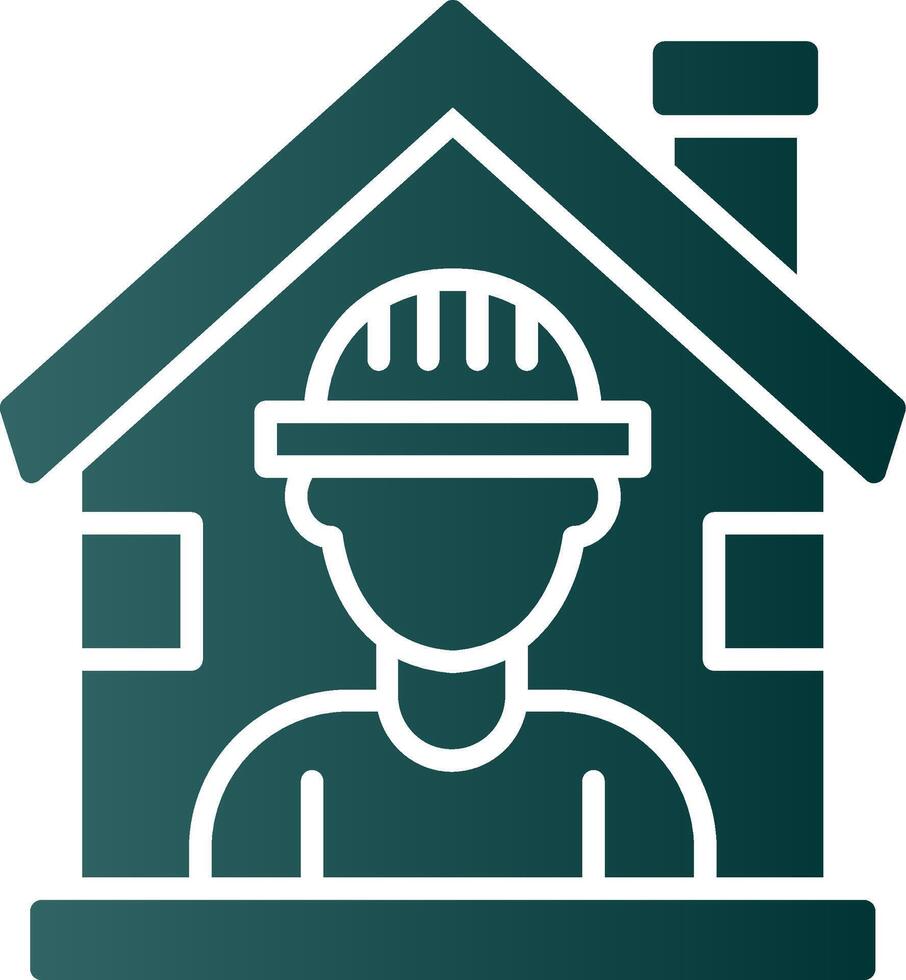 House Glyph Gradient Icon vector