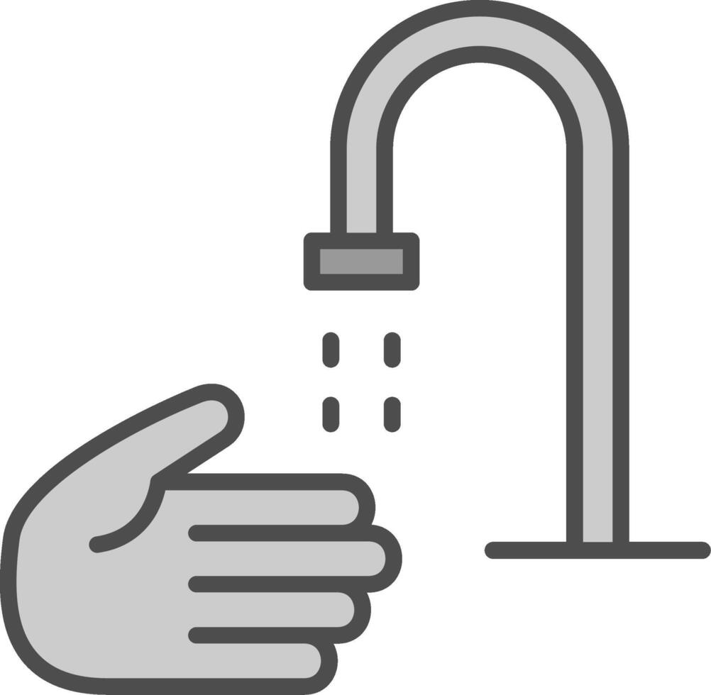 Hand Wash Line Filled Greyscale Icon Design vector