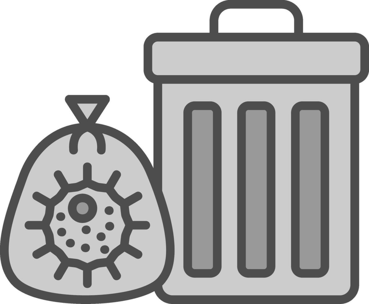 Trash Line Filled Greyscale Icon Design vector