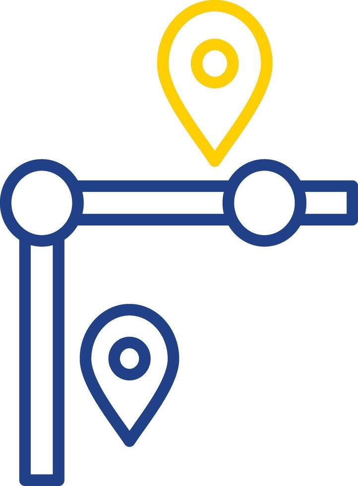 Route Line Two Colour Icon Design vector