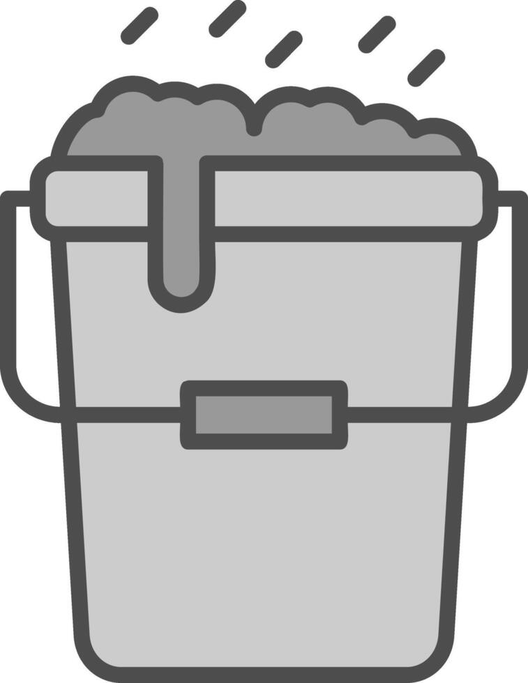Bucket Line Filled Greyscale Icon Design vector