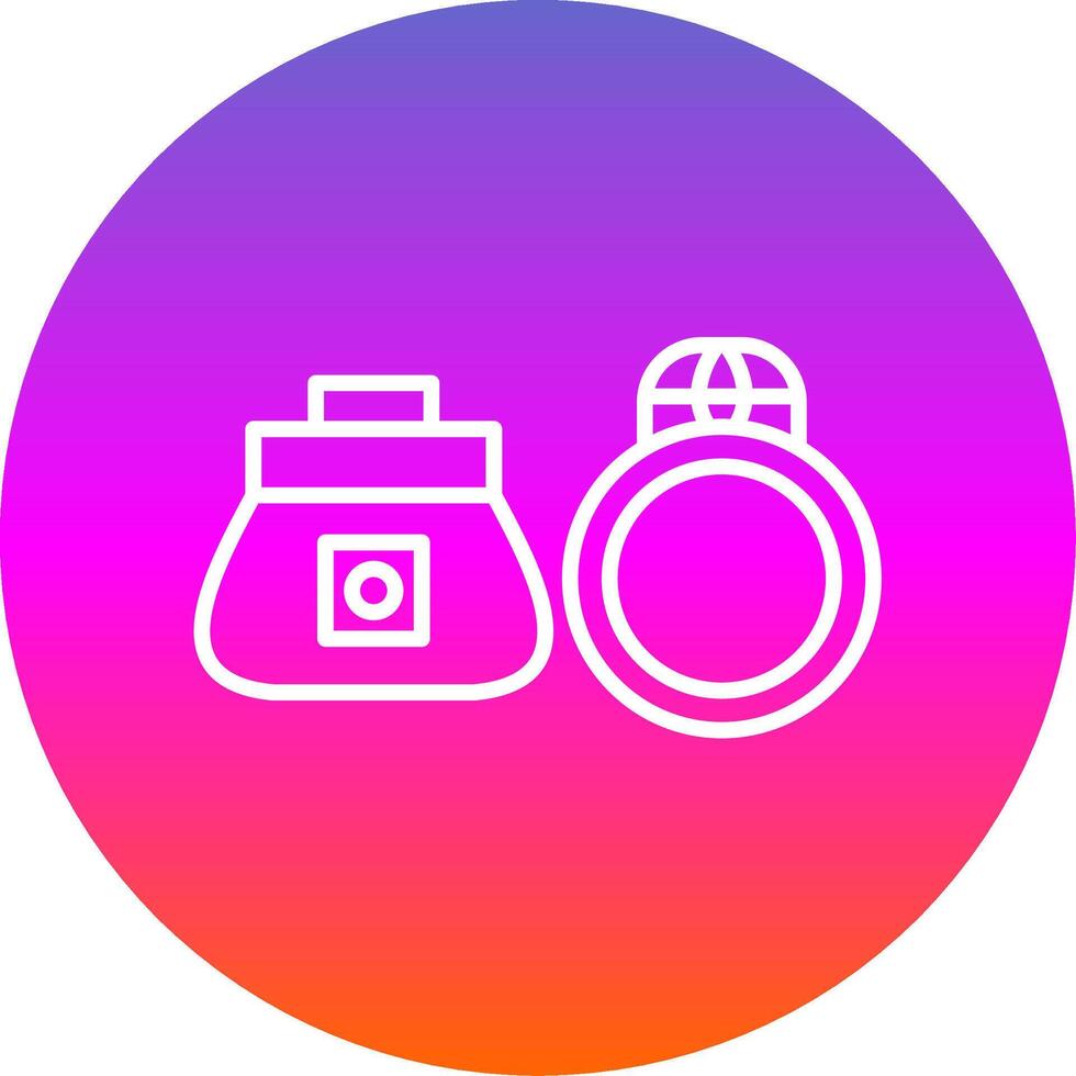 Women Accessories Line Gradient Circle Icon vector