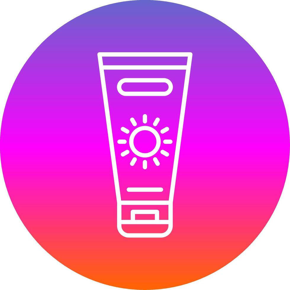 Sun Cream Line Gradient Circle Icon vector