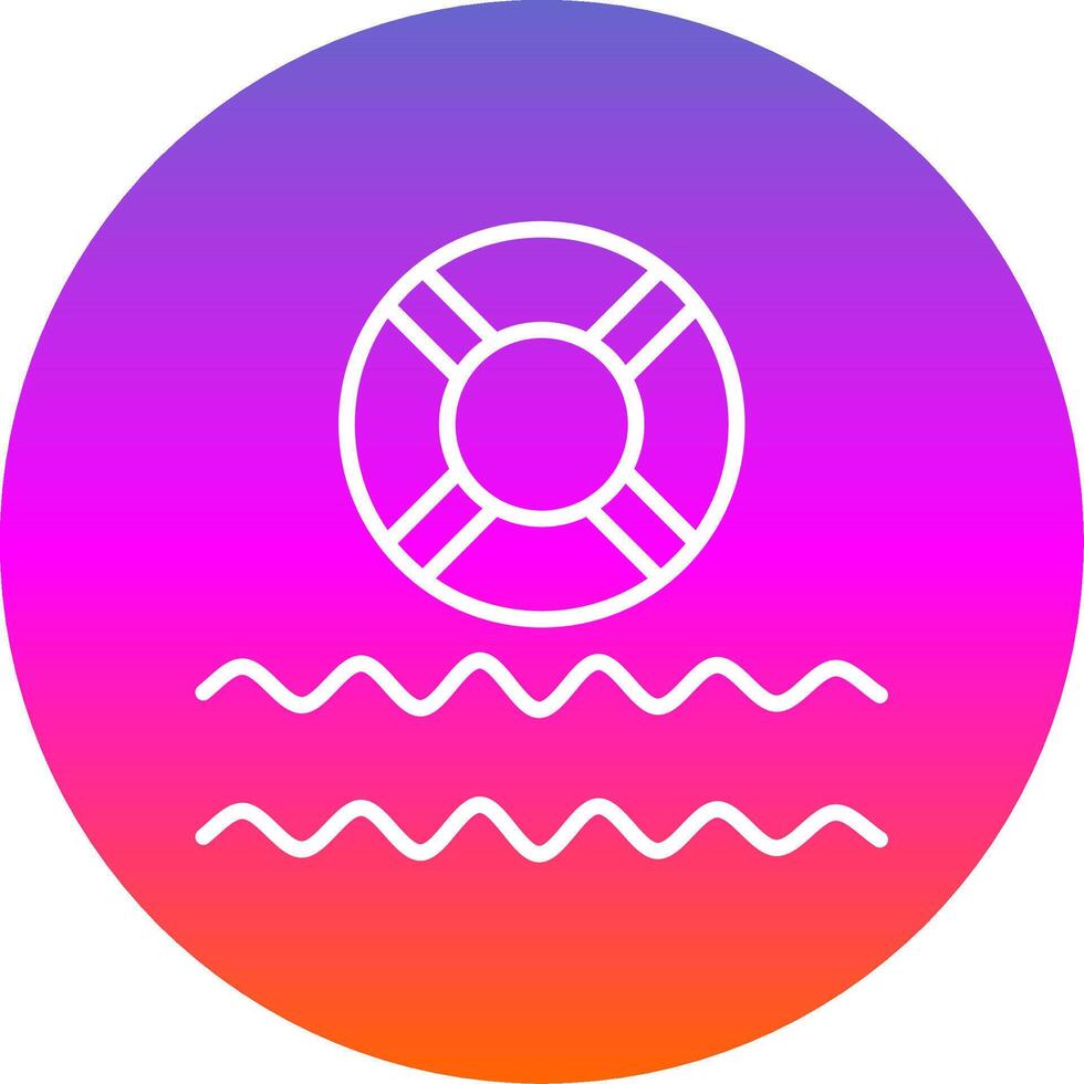Life Saver Line Gradient Circle Icon vector