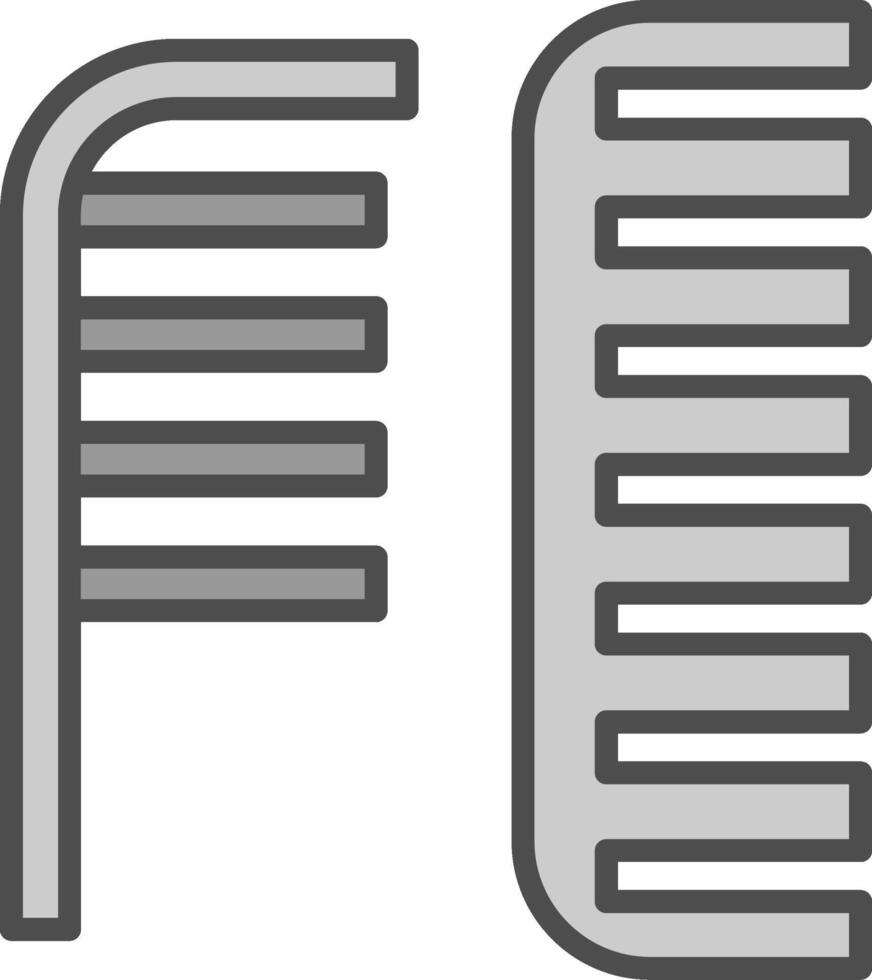 Comb Line Filled Greyscale Icon Design vector