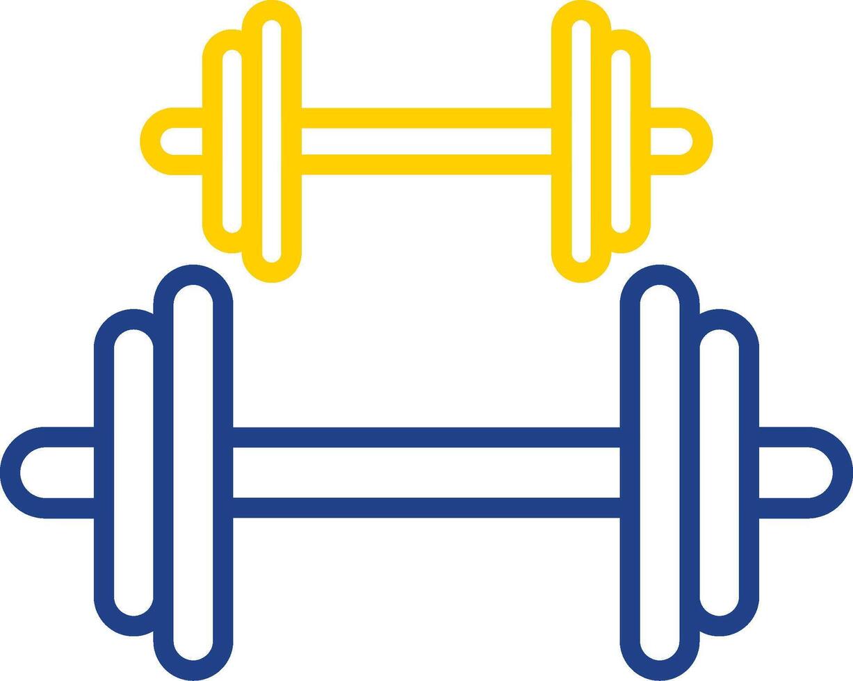 Dumbbell Line Two Colour Icon Design vector
