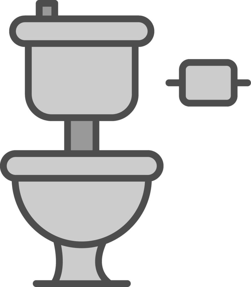 baño línea lleno escala de grises icono diseño vector