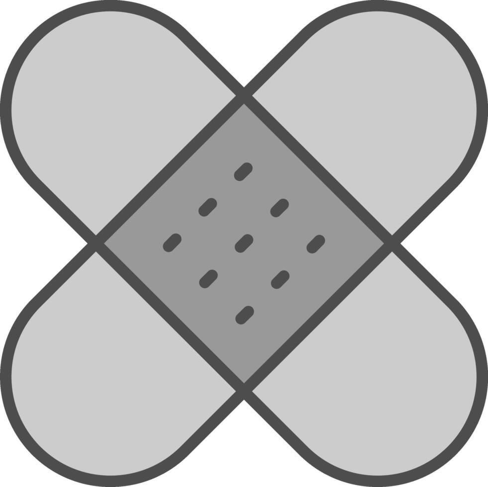 Band Aid Line Filled Greyscale Icon Design vector