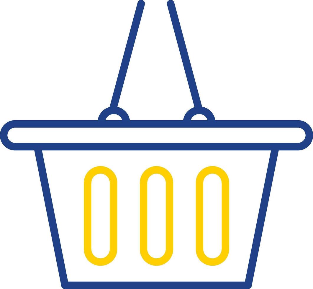 Shopping Basket Line Two Colour Icon Design vector