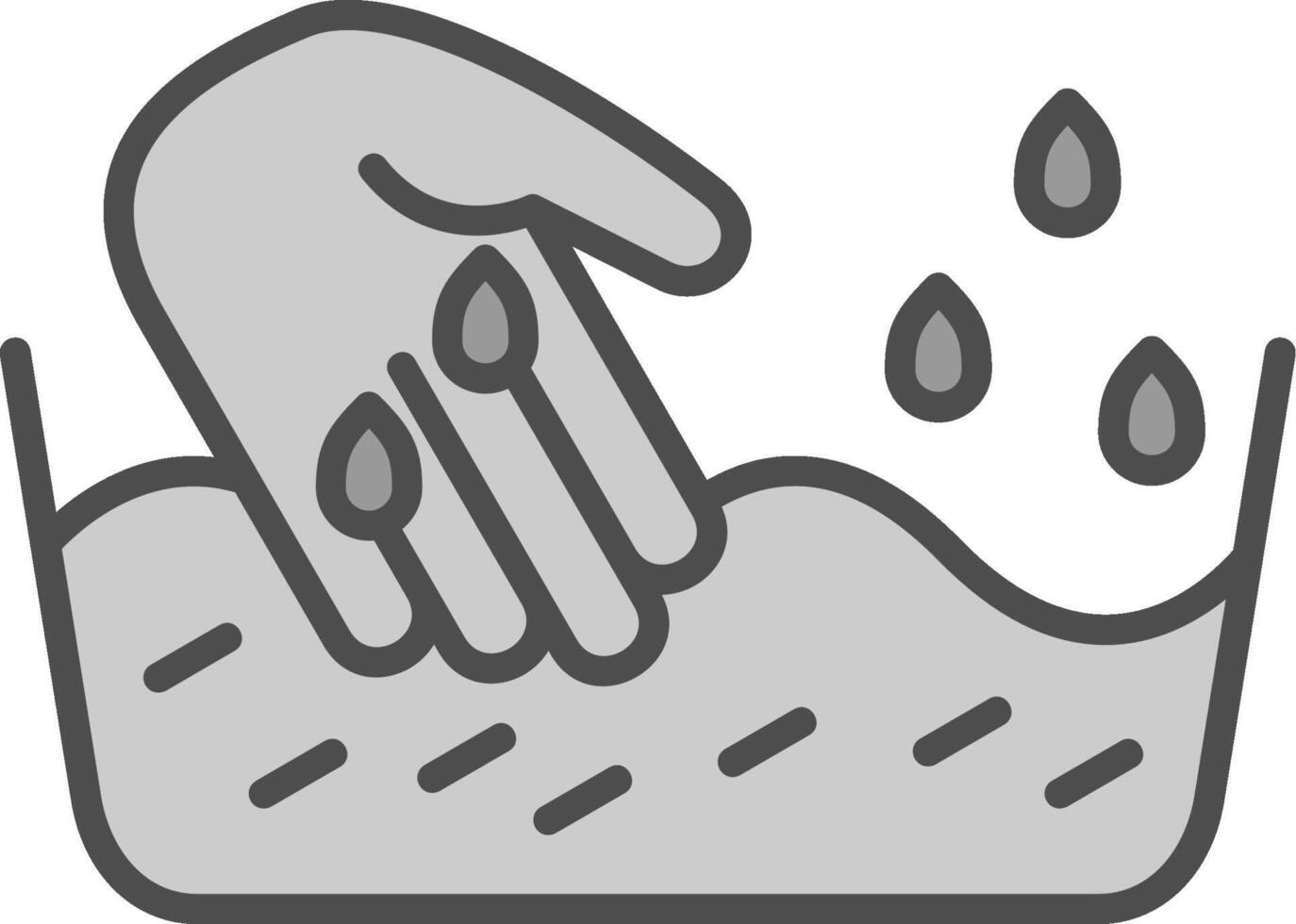 Laundry Line Filled Greyscale Icon Design vector
