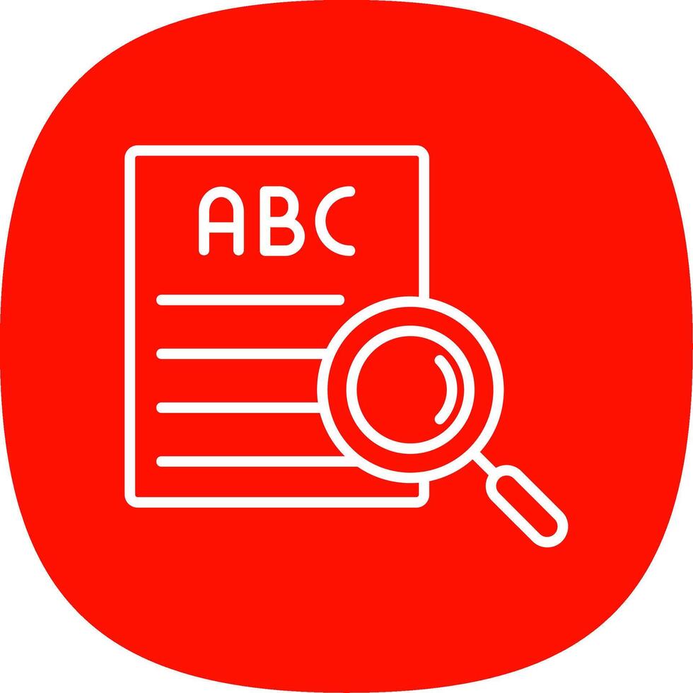 Spell Check Line Curve Icon Design vector