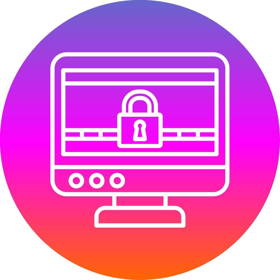 Ransomware Line Gradient Circle Icon vector