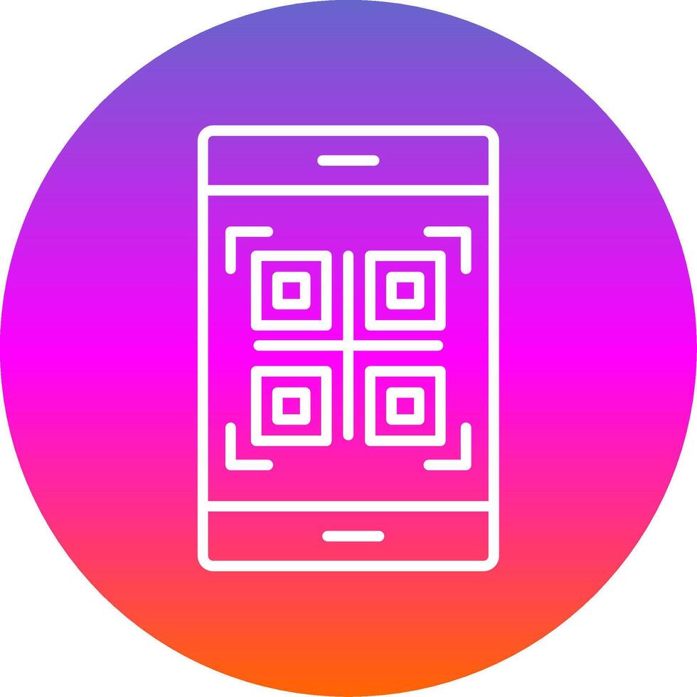 Qr Code Line Gradient Circle Icon vector