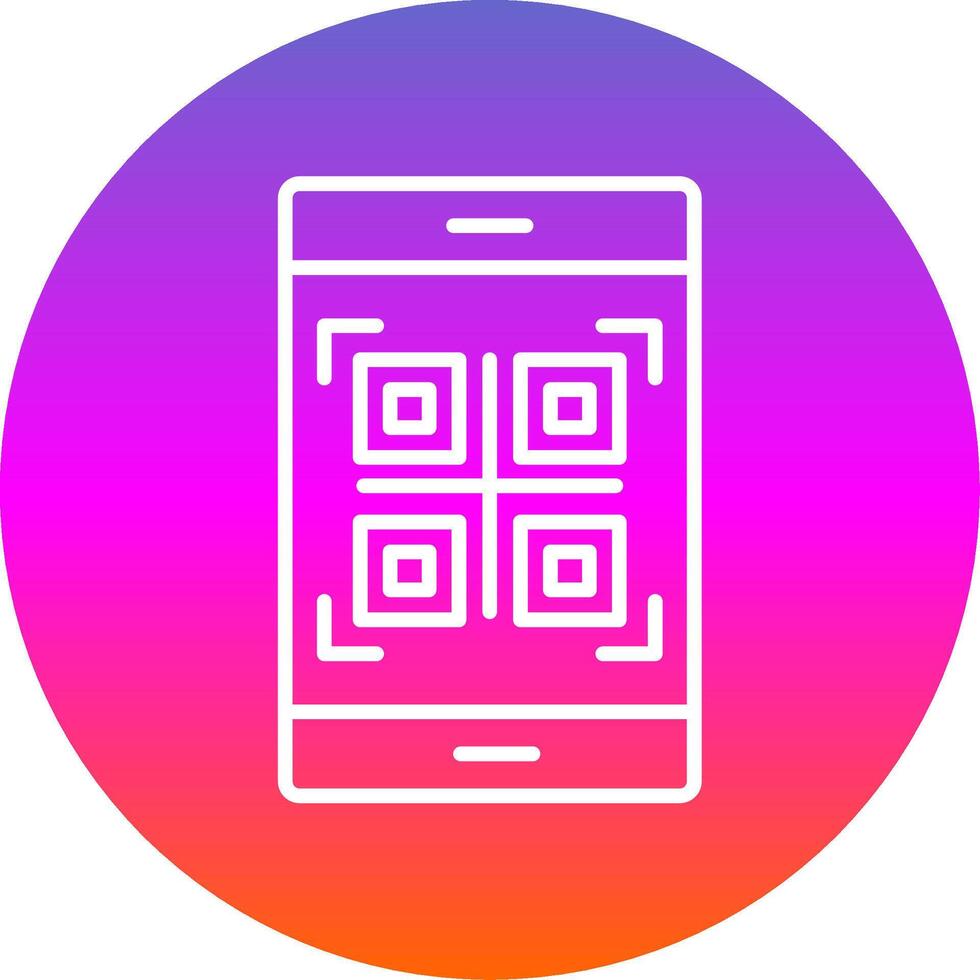 Qr Code Line Gradient Circle Icon vector