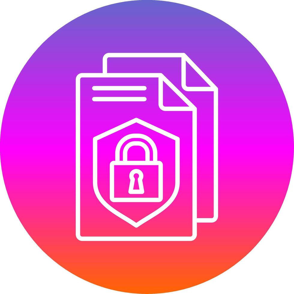Privacy Policy Line Gradient Circle Icon vector