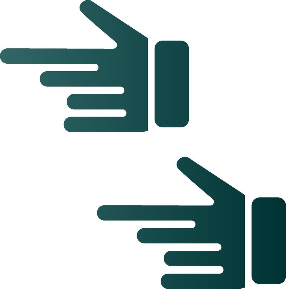Pointing Left Glyph Gradient Icon vector